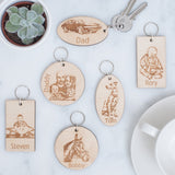 wood personalised keyring