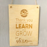 Personalised 'Thank you...' wooden hanging plaque