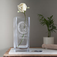Personalised Glass Vase (add your own image and message)