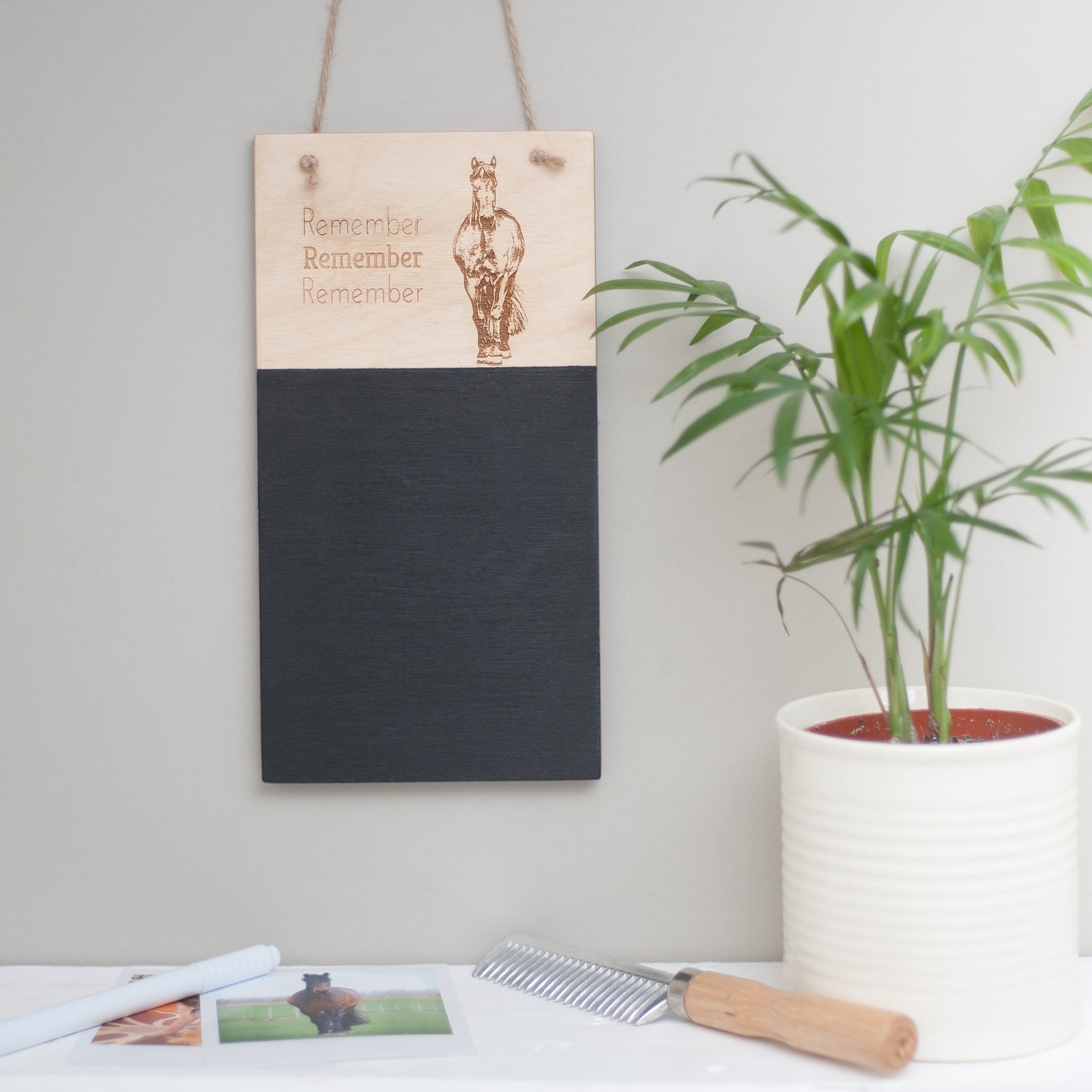 Personalised Equine Chalkboard - your own photograph engraved