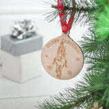 Equine Personalised Christmas Wooden Bauble