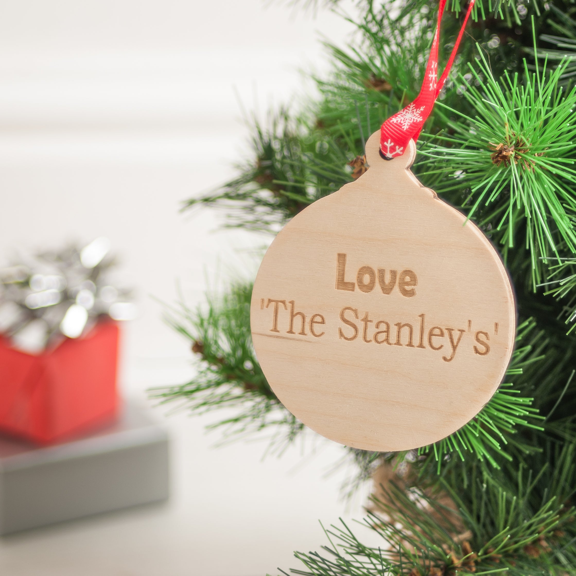Personalised Christmas Wooden Baubles