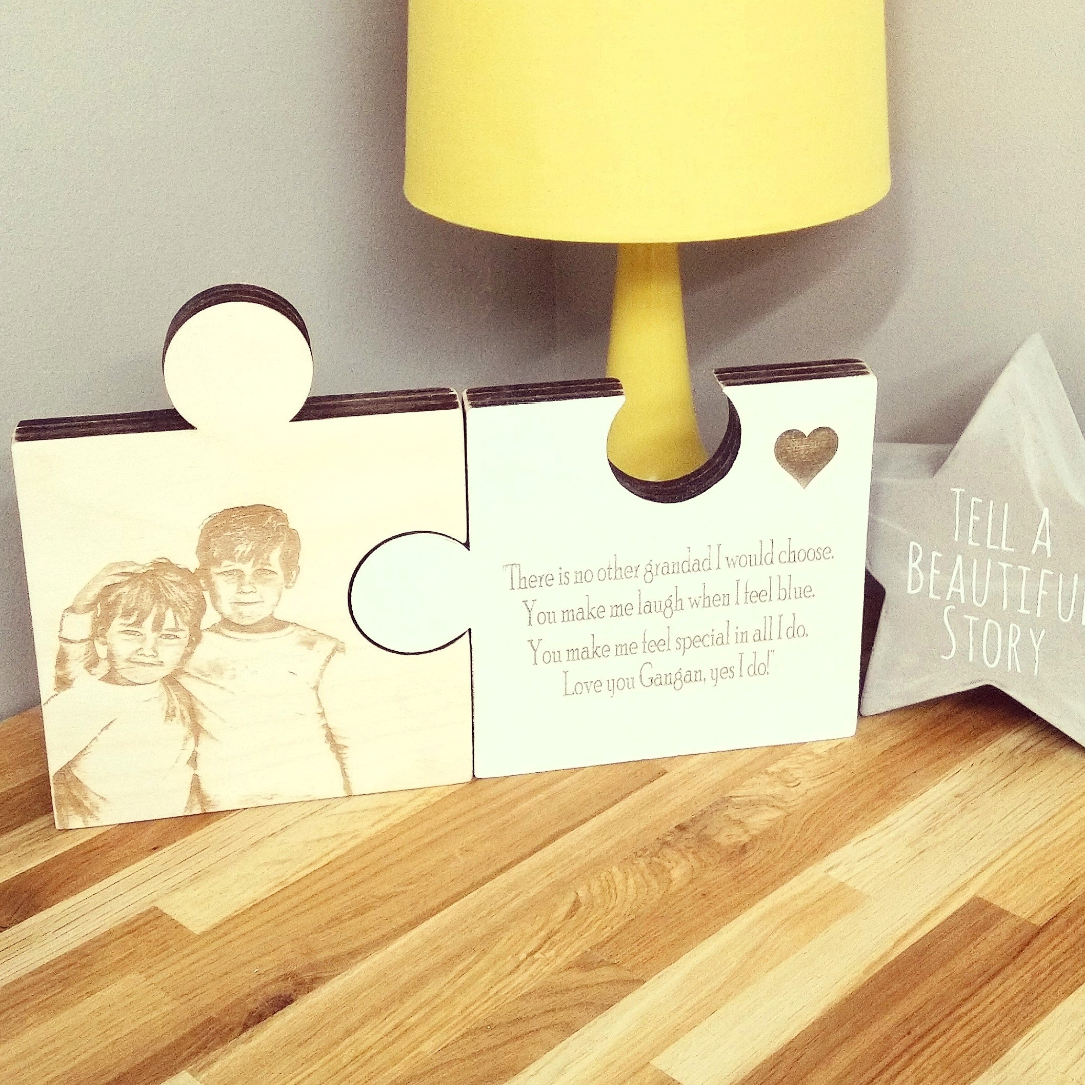 Personalised wooden jigsaw pieces