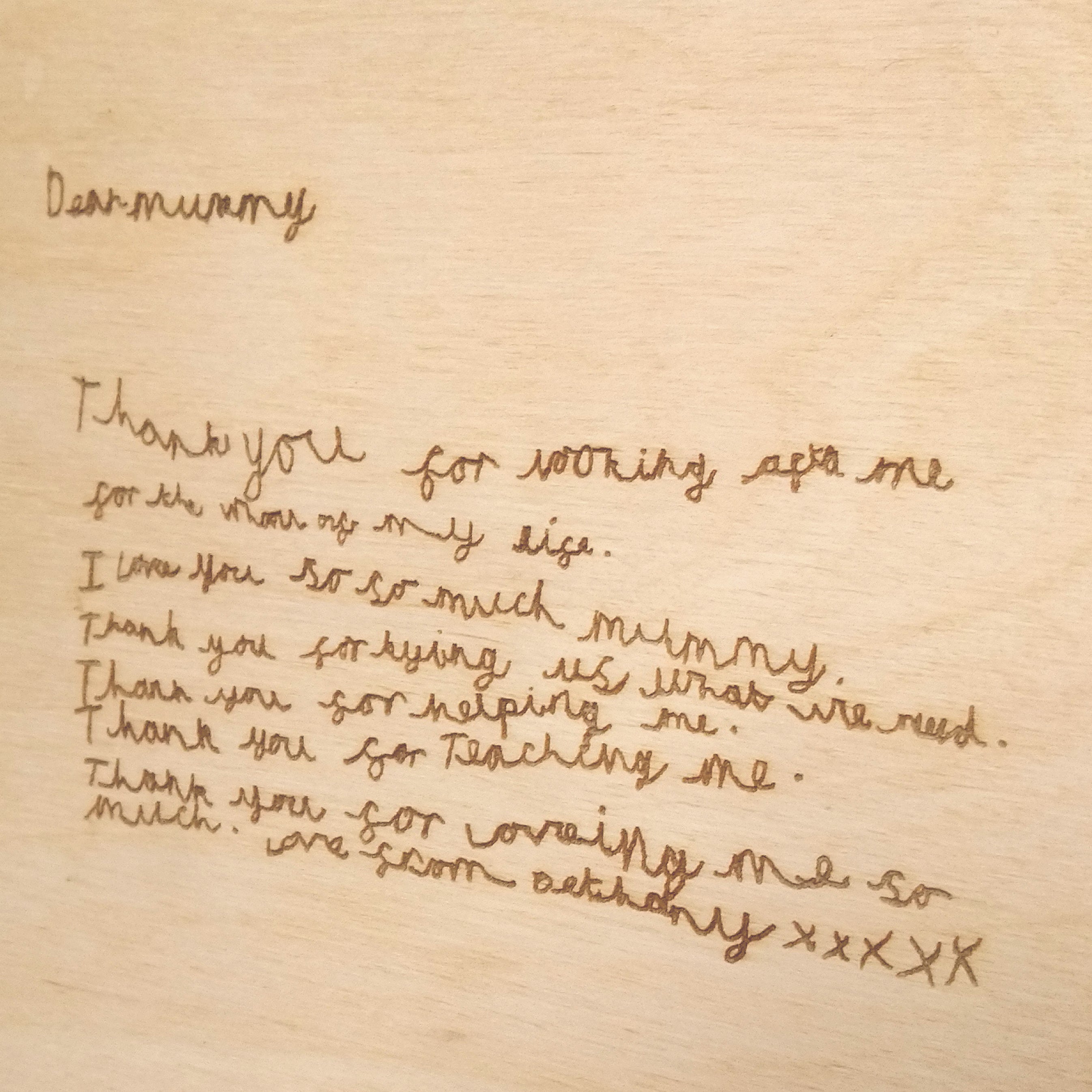 Bespoke Photo frame with Child's writing engraved