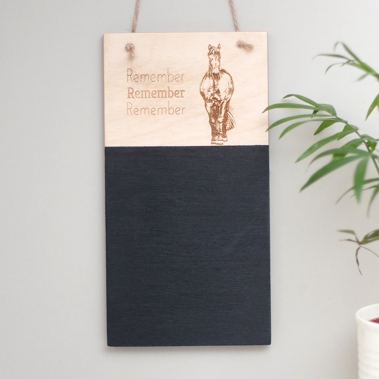 Personalised Equine Chalkboard - your own photograph engraved
