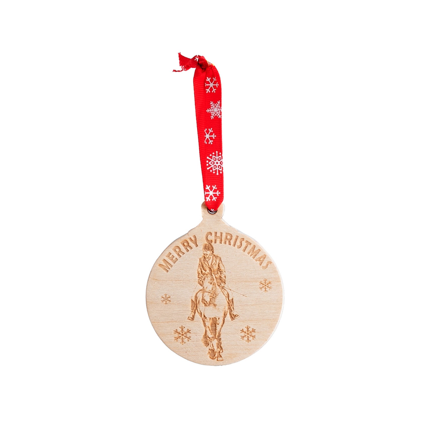 Equine Personalised Christmas Wooden Bauble